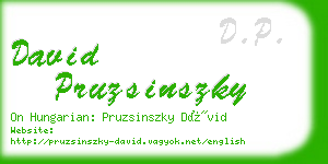 david pruzsinszky business card